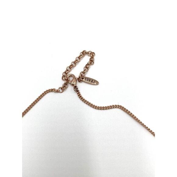 LUV AJ Necklace Rose Gold Tone Asymmetrical Long Two Strands 35”+3” - Picture 4 of 10